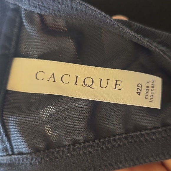 Cacique Front-Close Shimmer Embroidered Boost Plunge Bra 42D Coquette - Picture 9 of 10